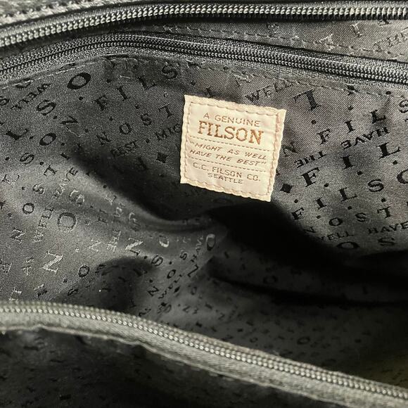 Filson Black Leather Travel Tote Bag - Picture 8 of 13
